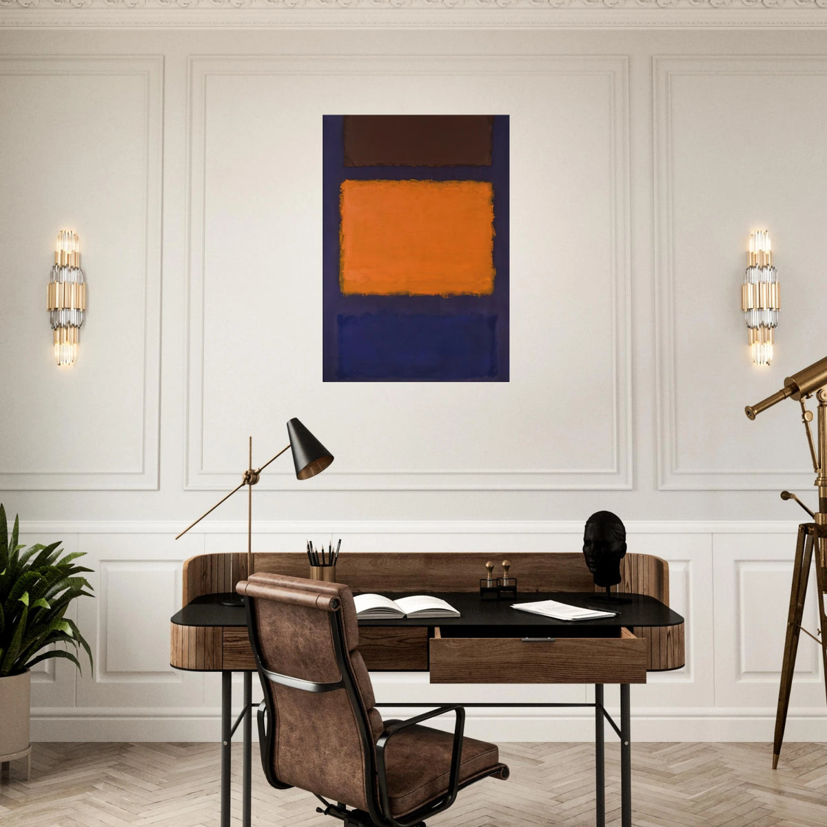 Brown, Orange, Blue on Maroon - c.1963  United States Canvas | Mark Rothko Canvas | Rothko Prints