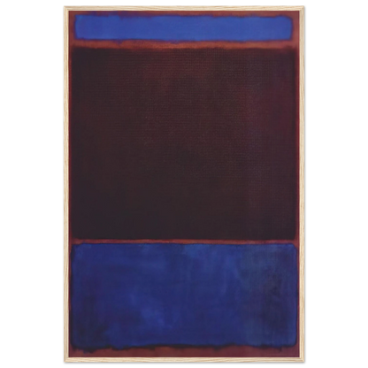 No. 3 Bright Blue, Brown, Dark Blue on Wine - 1962 Framed Poster | Mark Rothko Framed Prints Wall Art | Rothko Prints