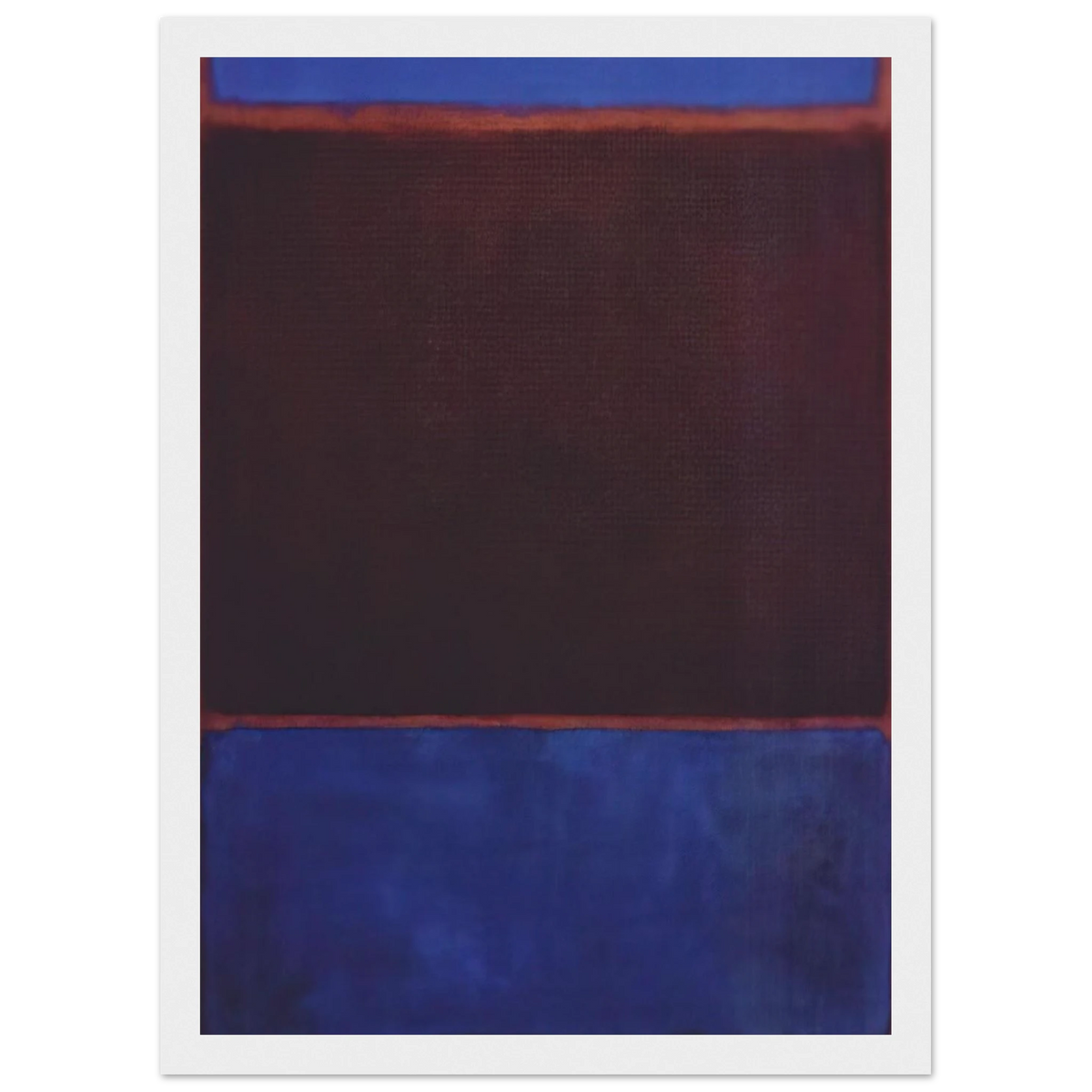 No. 3 Bright Blue, Brown, Dark Blue on Wine - 1962 Framed Poster | Mark Rothko Framed Prints Wall Art | Rothko Prints