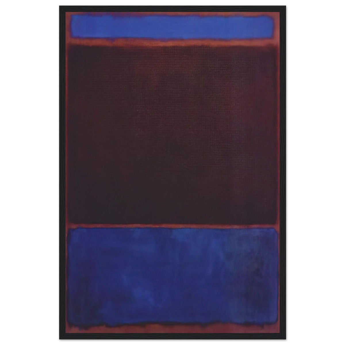No. 3 Bright Blue, Brown, Dark Blue on Wine - 1962 Framed Poster | Mark Rothko Framed Prints Wall Art | Rothko Prints