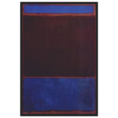No. 3 Bright Blue, Brown, Dark Blue on Wine - 1962 Framed Poster | Mark Rothko Framed Prints Wall Art | Rothko Prints