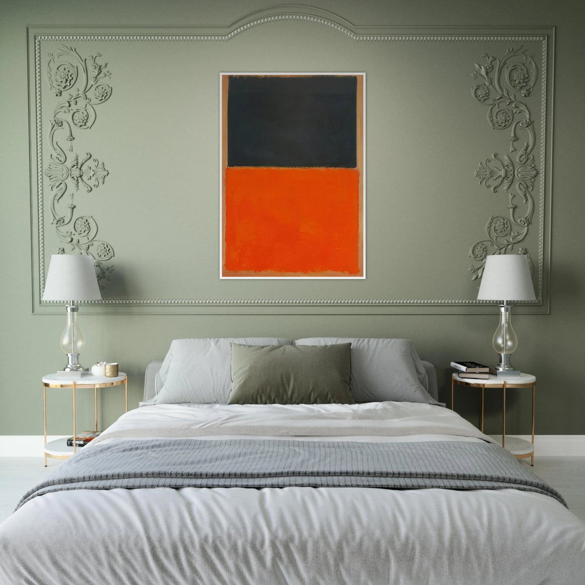 Green and Tangerine on Red - 1956 Framed Poster | Mark Rothko Framed Prints Wall Art | Rothko Prints