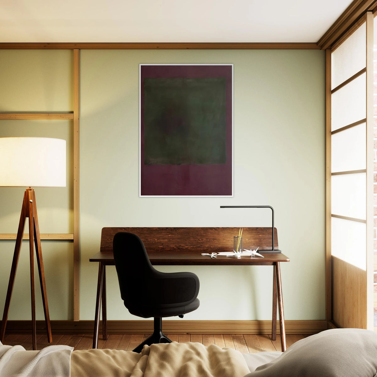 Untitled Green on Maroon - 1961 Framed Poster | Mark Rothko Framed Prints Wall Art | Rothko Prints