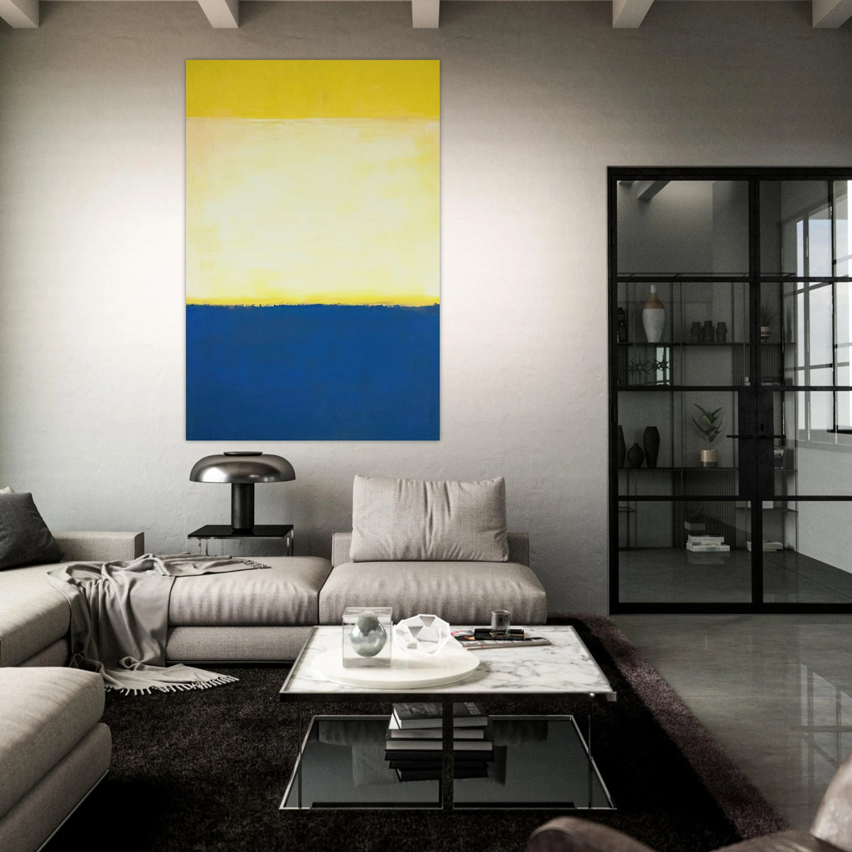 No. 6 Yellow, White, Blue Over Yellow on Gray - 1954 Poster | Mark Rothko Poster | Rothko Prints
