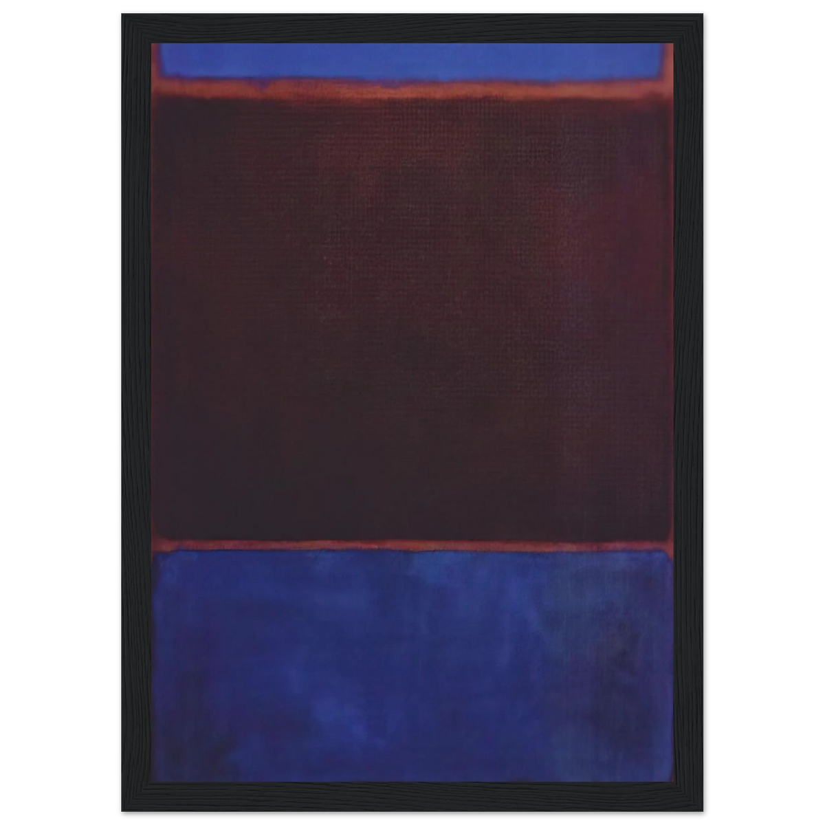 No. 3 Bright Blue, Brown, Dark Blue on Wine - 1962 Framed Poster | Mark Rothko Framed Prints Wall Art | Rothko Prints