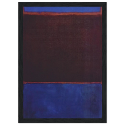 No. 3 Bright Blue, Brown, Dark Blue on Wine - 1962 Framed Poster | Mark Rothko Framed Prints Wall Art | Rothko Prints