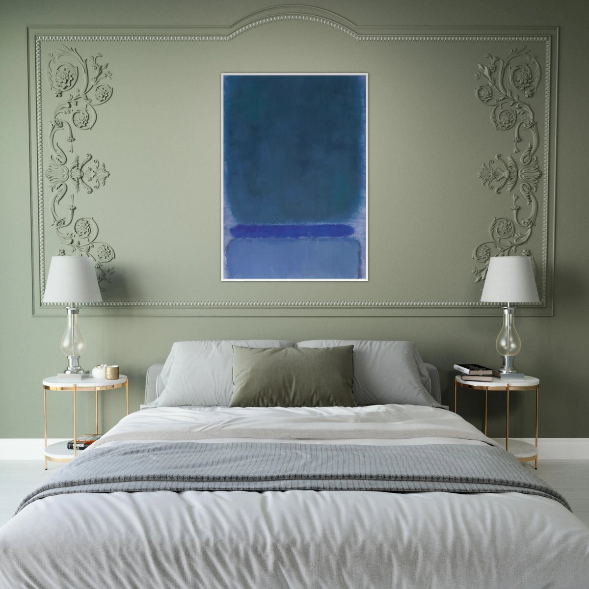 Untitled Green on Blue - 1968 Framed Poster | Mark Rothko Framed Prints Wall Art | Rothko Prints