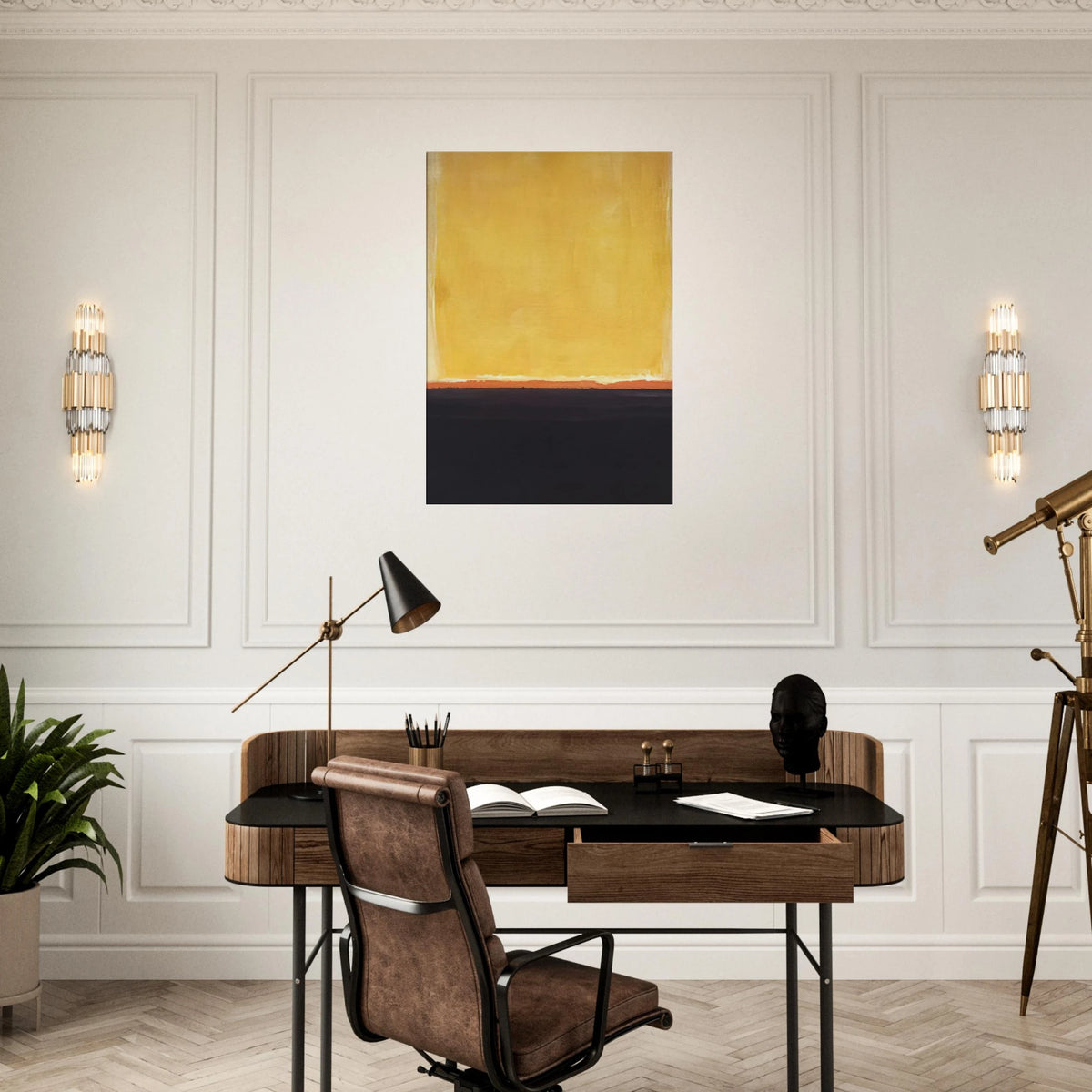 Yellow, Charcoal, Brown - 1953 Canvas | Mark Rothko Canvas | Rothko Prints