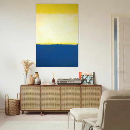 No. 6 Yellow, White, Blue Over Yellow on Gray - 1954 Poster | Mark Rothko Poster | Rothko Prints