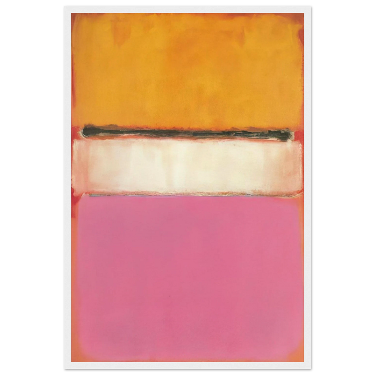 White Center Yellow, Pink and Lavender on Rose - 1950 Framed Poster | Mark Rothko Framed Prints Wall Art | Rothko Prints