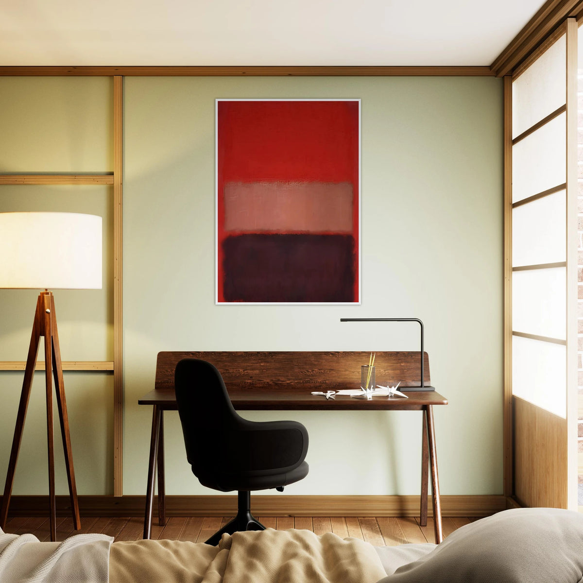 No. 46 Black, Ochre, Red Over Red - 1957 Framed Poster | Mark Rothko Framed Prints Wall Art | Rothko Prints