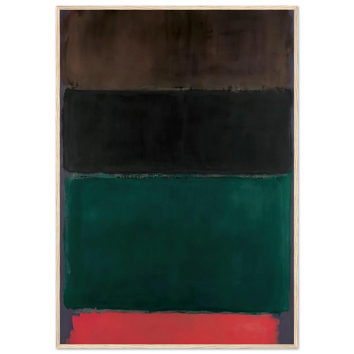 Untitled Red-Brown, Black, Green, Red - 1962 Framed Poster | Mark Rothko Framed Prints Wall Art | Rothko Prints