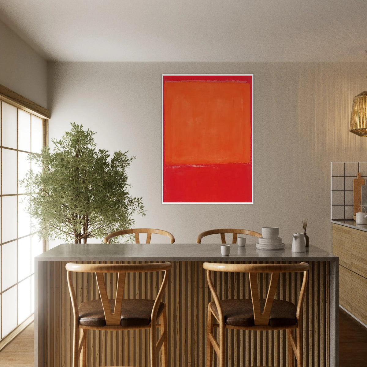 Ochre and Red on Red - 1957 Framed Poster | Mark Rothko Framed Prints Wall Art | Rothko Prints