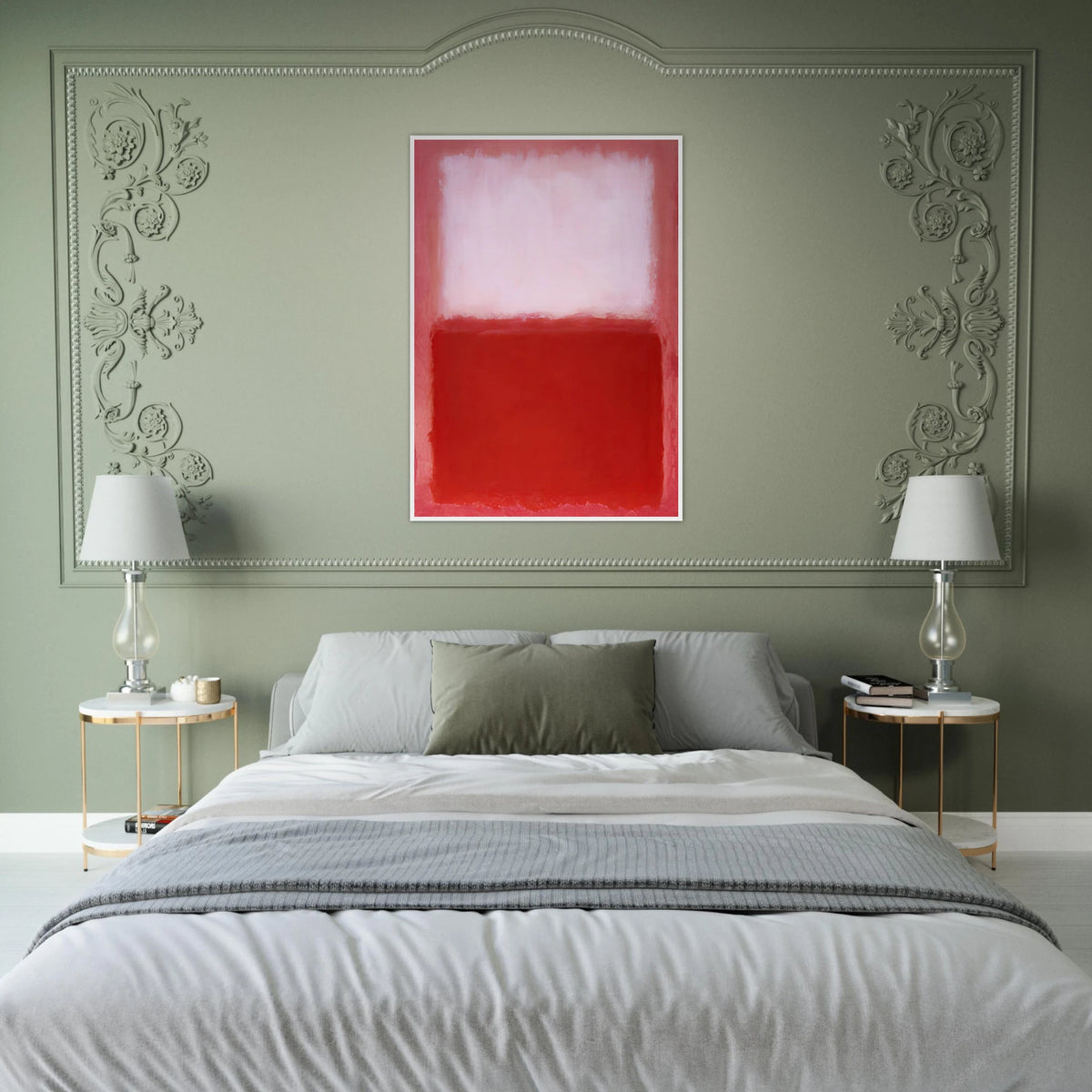 White Over Red - 1957 Framed Poster | Mark Rothko Framed Prints Wall Art | Rothko Prints