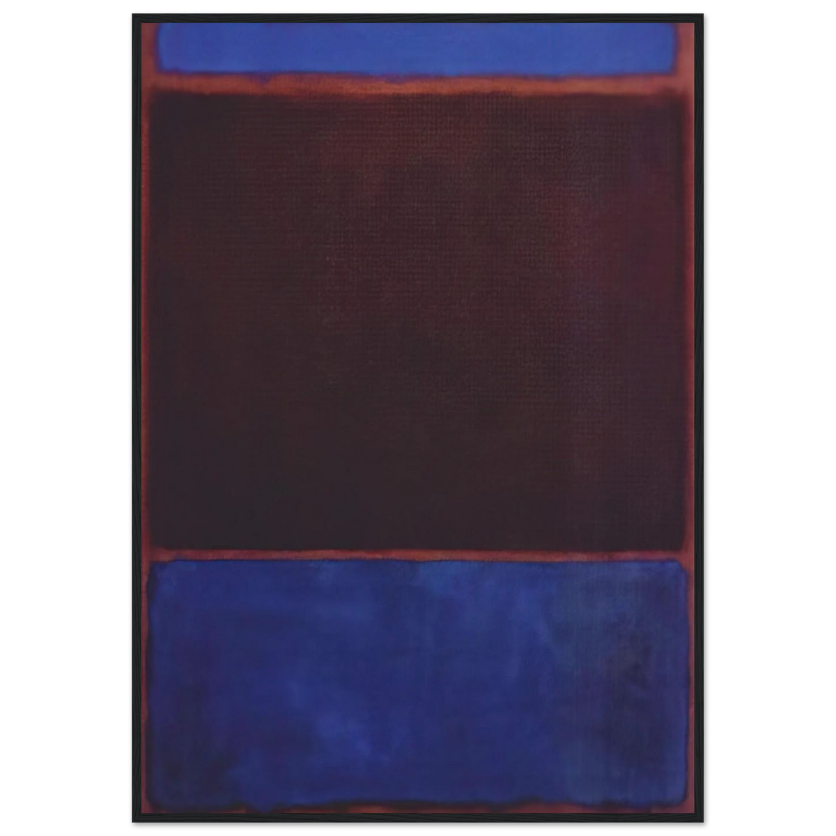 No. 3 Bright Blue, Brown, Dark Blue on Wine - 1962 Framed Poster | Mark Rothko Framed Prints Wall Art | Rothko Prints