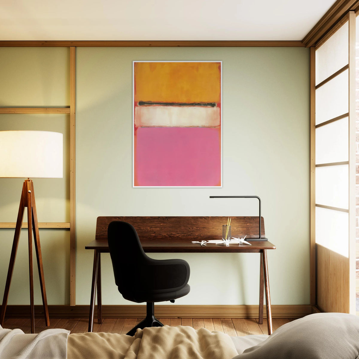 White Center Yellow, Pink and Lavender on Rose - 1950 Framed Poster | Mark Rothko Framed Prints Wall Art | Rothko Prints